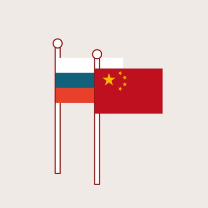 China Russia flags