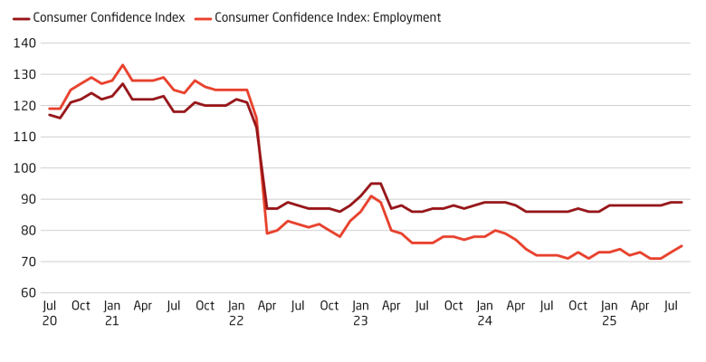 Consumer confidence Index shows no signs of recovery.