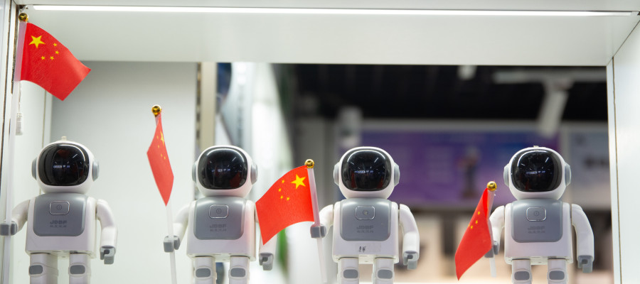 Robot toys are seen in Yiwu Wholesale Market in Yiwu, China