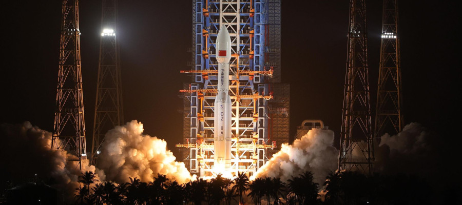 China launched a Long March 8A carrier rocket, sending a new group of internet satellites into space in Wenchang City, southernmost China's Hainan Province, 13 January, 2025.