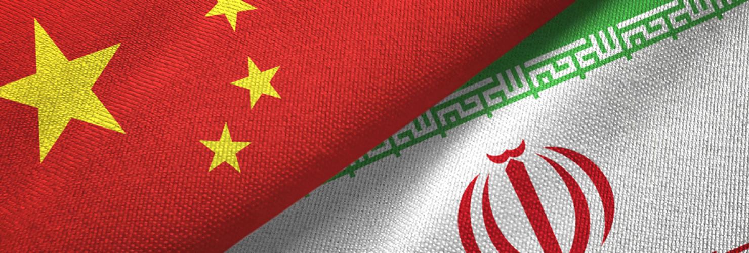 China and Iran flags