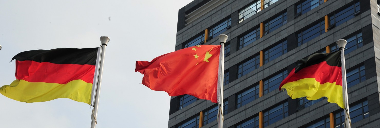 Chinese and German national flags 