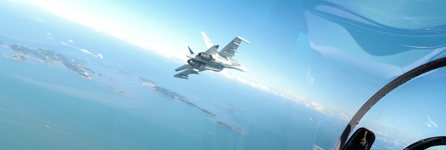 Chinese fighter jet over Zhejiang, China