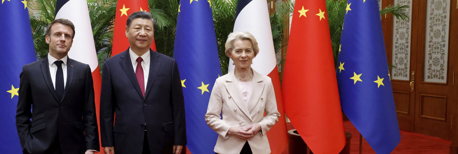 Emmanuel Macron, Xi Jinping, Ursula von der Leyen