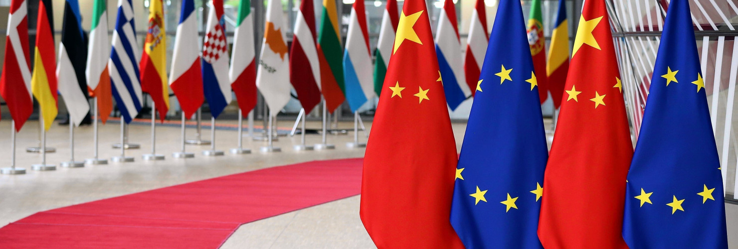 Flags of the EU, China, and EU member states