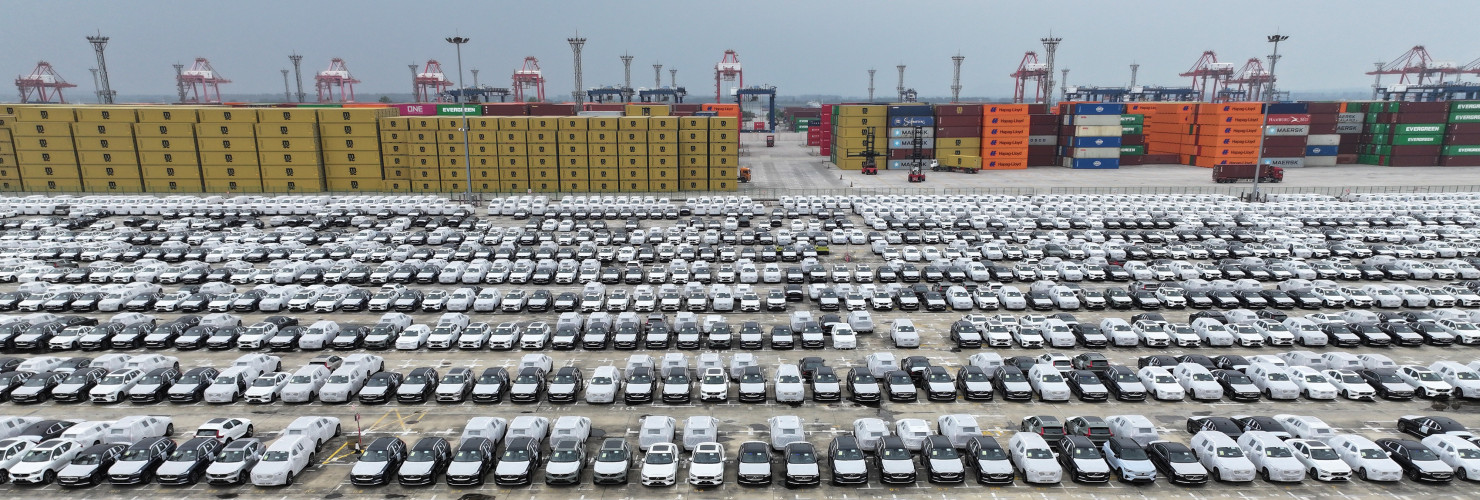 Cars at the Port of Nanjing, China's Jiangsu Province