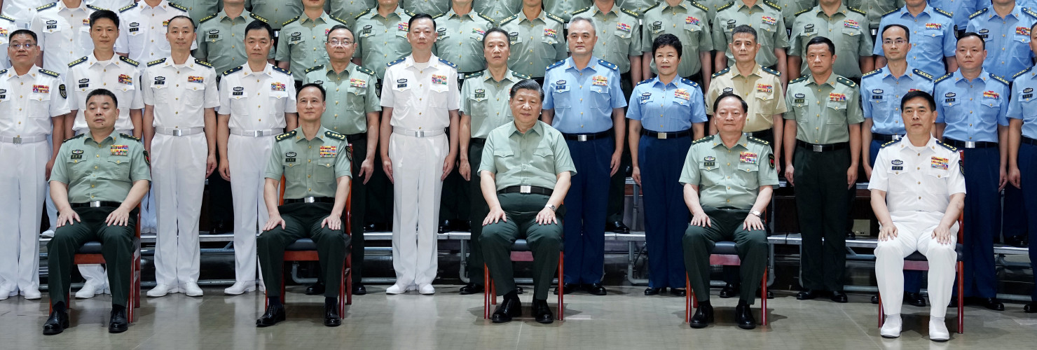 Chinese President Xi Jinping meets with representatives of officers and soldiers of the People's Liberation Army (PLA) Eastern Theater Command.