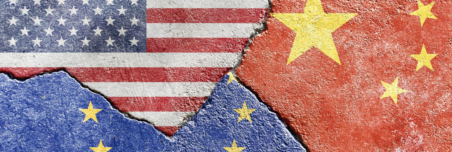 US-China-EU flags