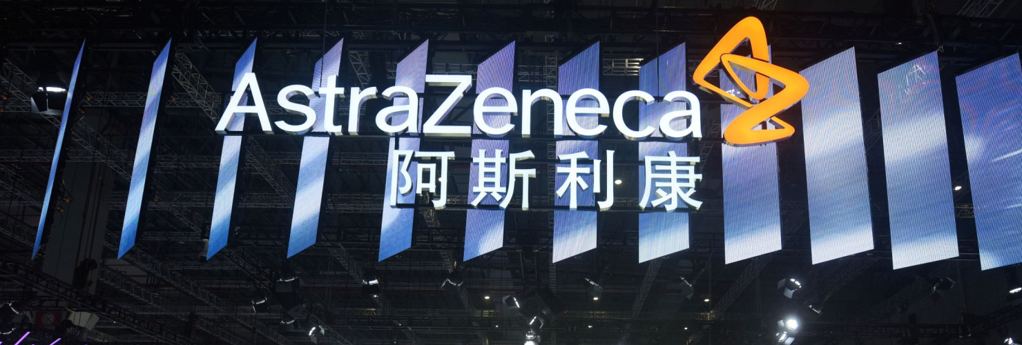 Visitors visit Astrazeneca's stand at the China International Import Expo in Shanghai