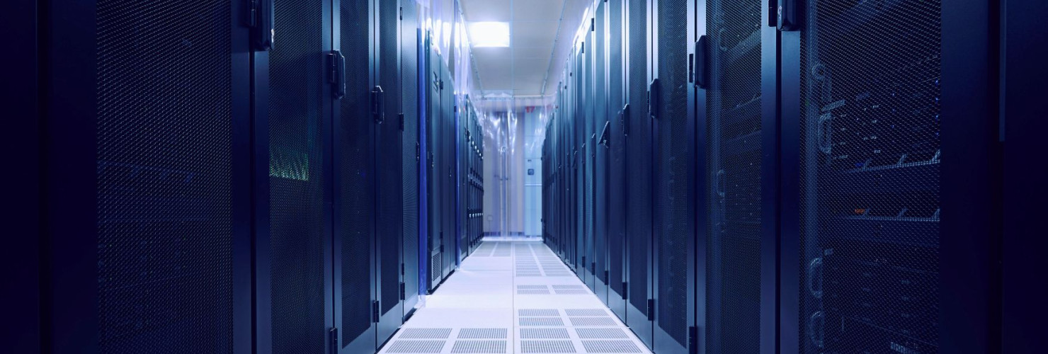 Empty interior of server room