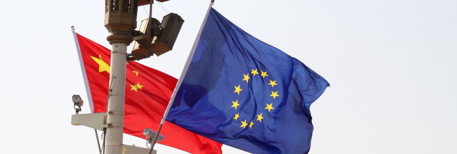 Flags of China and the European Union