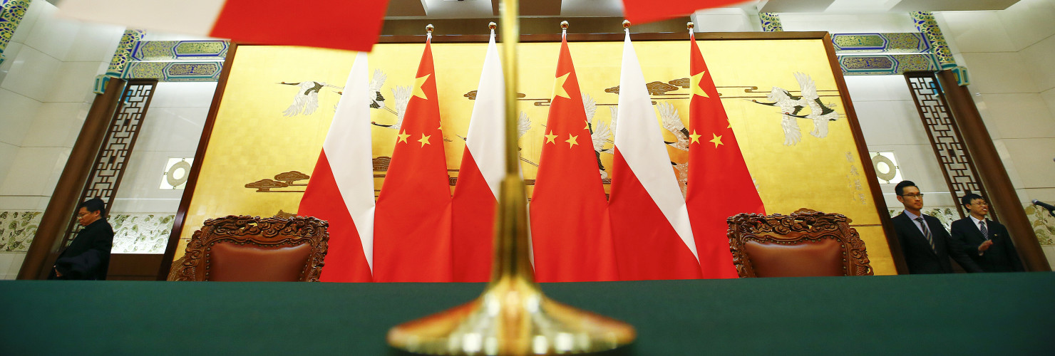 Poland and Chinese flags