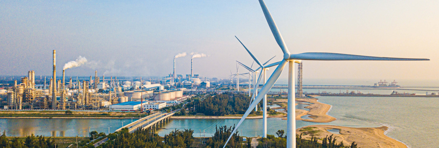 Aerial photo of the Dongfang Lingang Industrial Park in Hainan