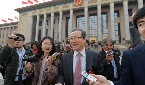 Chinese Ambassador to Japan Cheng Yonghua leaves the Great Hall of the People in March 2017. He assumed his post more than eight years ago. 