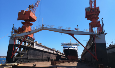 The new floating docks at COSCO-owned Piraeus shipyard.