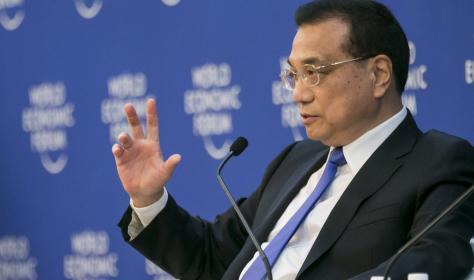 China's premier Li Keqiang at the World Economic Forum 2018