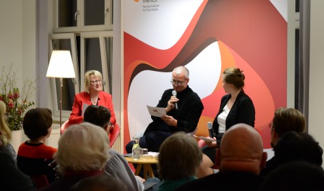 Kerstin Lohse-Friedrich, Kai Strittmatter und Mareike Ohlberg bei einer MERICS China Lounge