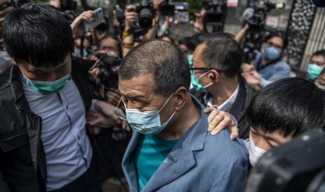 Media tycoon Jimmy Lai arrested in Hong Kong on April 18. Image by picture alliance / NurPhoto