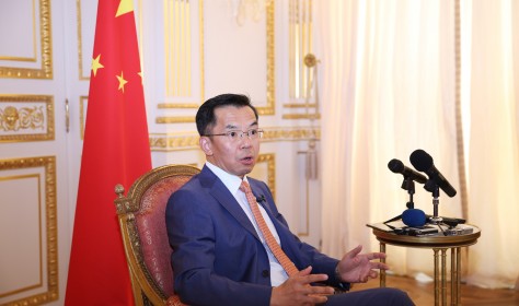 Chinese ambassador to France Lu Shaye speaks to Chinese press in Paris, France, 