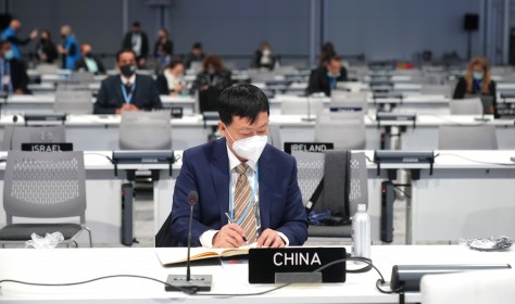 A Chinese delegate at the Cop26 in Glasgow.