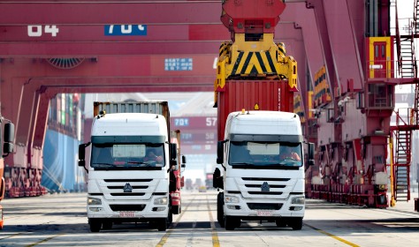 Qianwan Container Terminal at Qingdao Port in Qingdao, east China's Shandong Province
