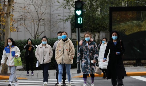 People Crossing Street in Beijing