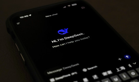The page for the smartphone app DeepSeek is seen on a smartphone screen in Beijing, Tuesday, Jan. 28, 2025.