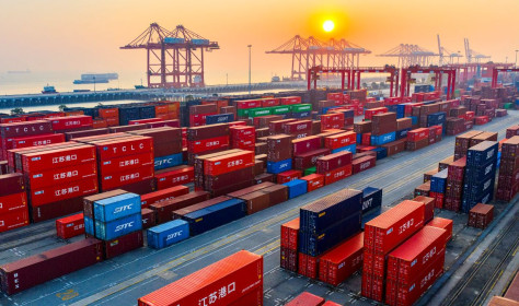 Container parked in Taicang Port Area in Suzhou Port, Jiangsu Province, China on February 18, 2026