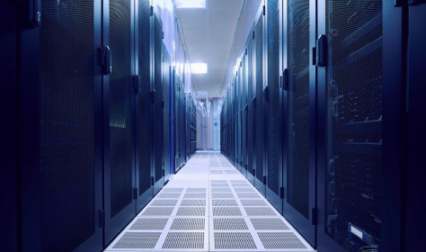 Empty interior of server room