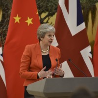 Prime Minister Theresa May arrives in China, at the start of a three day visit to the country.