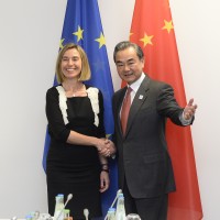 Federica Mogherini and Wang Yi