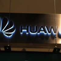 A Huawei signboard in Copenhagen