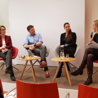 Kristin Shi-Kupfer, Stefan Heumann, Rebekka Weiß und Claudia Wessling bei einem MERICS Lunch Talk