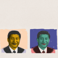 Portraits of Xi Jinping in Warhol fashion