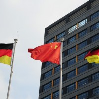 Chinese and German national flags 