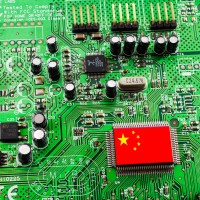 Microchip and chinese flag