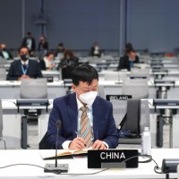 A Chinese delegate at the Cop26 in Glasgow.