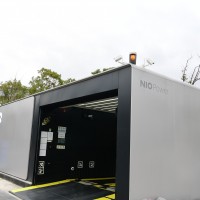 A view of NIO auto self service power exchange pilot station in Shanghai, China, On December 25, 2021.