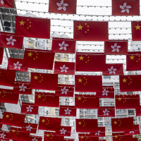 Flags of China and Hong Kong