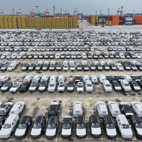 Cars at the Port of Nanjing, China's Jiangsu Province