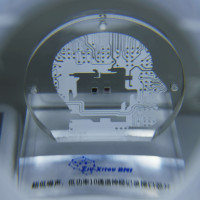  high-performance neural signal recording and stimulation chip is pictured at the exhibition hall of "Xitou Qizhnao Smart Energy Science Innovation Center" in Hangzhou, Zhejiang province