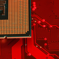 Computer motherboard and chip appear in this illustration.