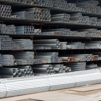 Steel products piled up in the steel market in Yichang, Hubei, China on December 13, 2025.