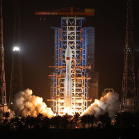 China launched a Long March 8A carrier rocket, sending a new group of internet satellites into space in Wenchang City, southernmost China's Hainan Province, 13 January, 2025.