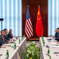 U.S. Secretary of State Marco Rubio meets China's Foreign Minister Wang Yi in Munich, Germany, Friday, Feb. 13, 2026, on the sidelines of the Munich Security Conference.