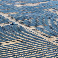 New energy photovoltaic power generation base in Tengger Desert, Zhongwei City, Ningxia, China