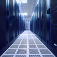 Empty interior of server room
