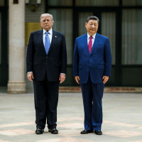 May 18, 2026, Beijing, China: Chinese President Xi Jinping, right, poses with U.S. President Donald Trump, at Zhongnanhai Guest House and gardens, May 15, 2026 in Beijing, China.