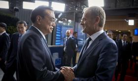 China's Premier Li Keqiang and European Council President Donald Tusk at the EU-China Summit 2017