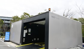 A view of NIO auto self service power exchange pilot station in Shanghai, China, On December 25, 2021.